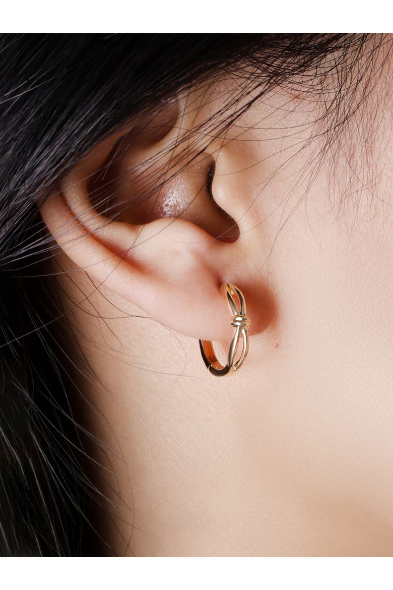 Love Knot Hoop Earrings in 14K Gold, 16mm, Alternate, color, Yellow Gold