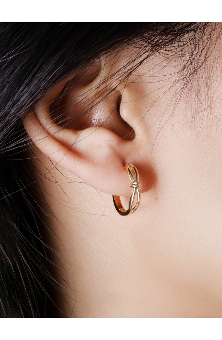 DEVATA Love Knot Hoop Earrings in 14K Gold, 16mm, Alternate, color, Yellow Gold