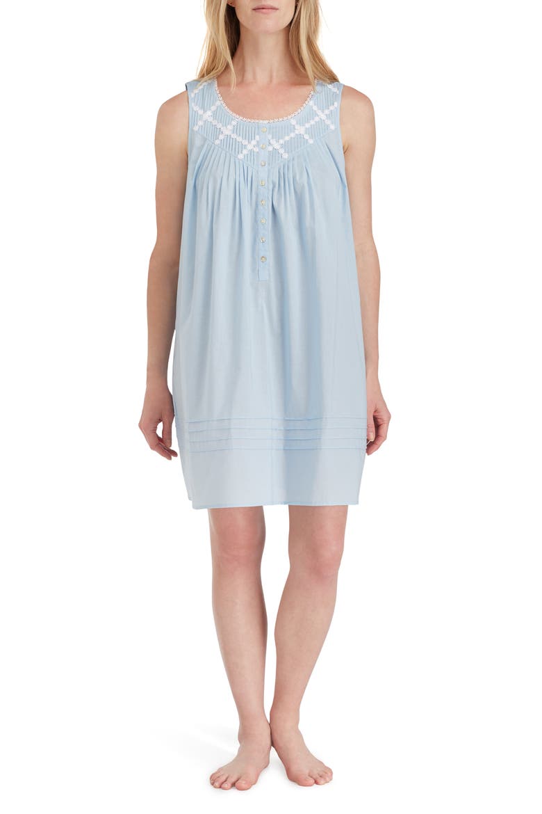 Cotton Nightgown, Main, color, SOLID BLUE