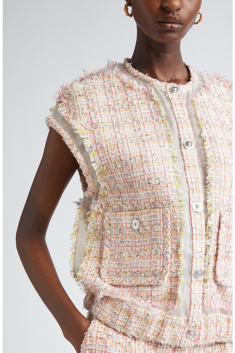 Fancy Metallic Tweed Vest, Alternate, color, 2PS40-95 PASTEL PINK WHITE