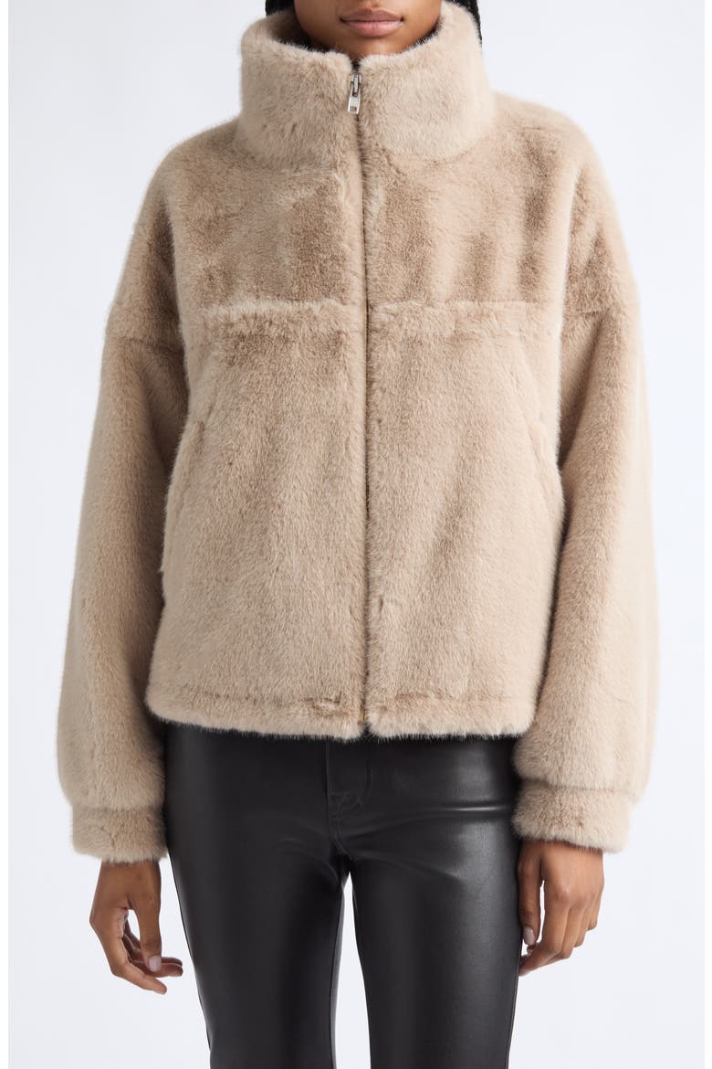 Ariel Faux Fur Jacket, Main, color, TAUPE