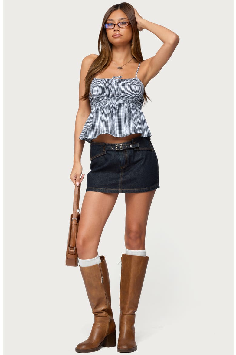 Zahara Gingham Babydoll Camisole, Alternate, color, NAVY