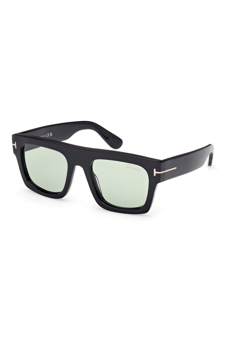 Fausto 53mm Square Sunglasses, Alternate, color, BLACK/ PHOTOCHROMIC GREEN