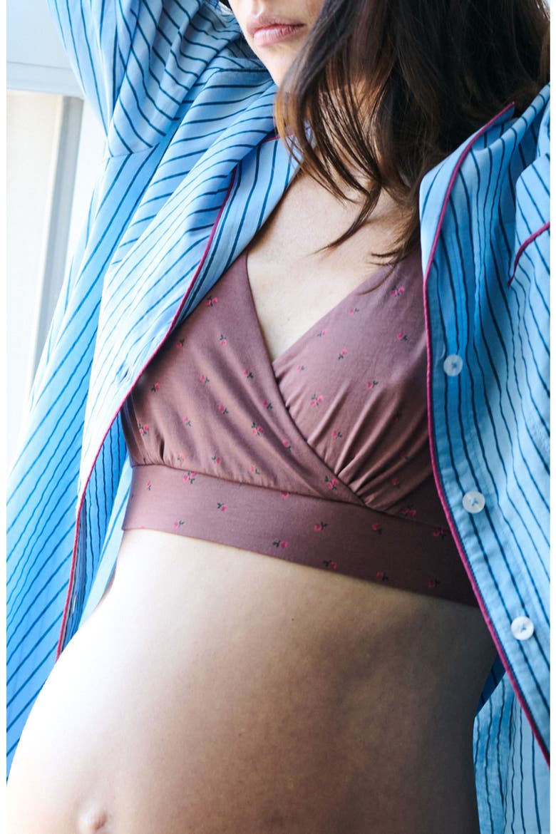 The Dream Feed Nursing And Sleep Bra, Alternate, color, Maroon Love Note Floral