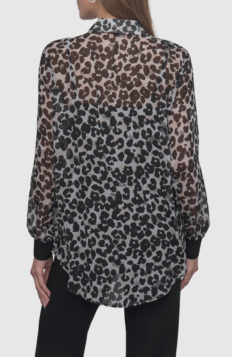 DKNY Print Chiffon Tunic Shirt, Alternate, color,