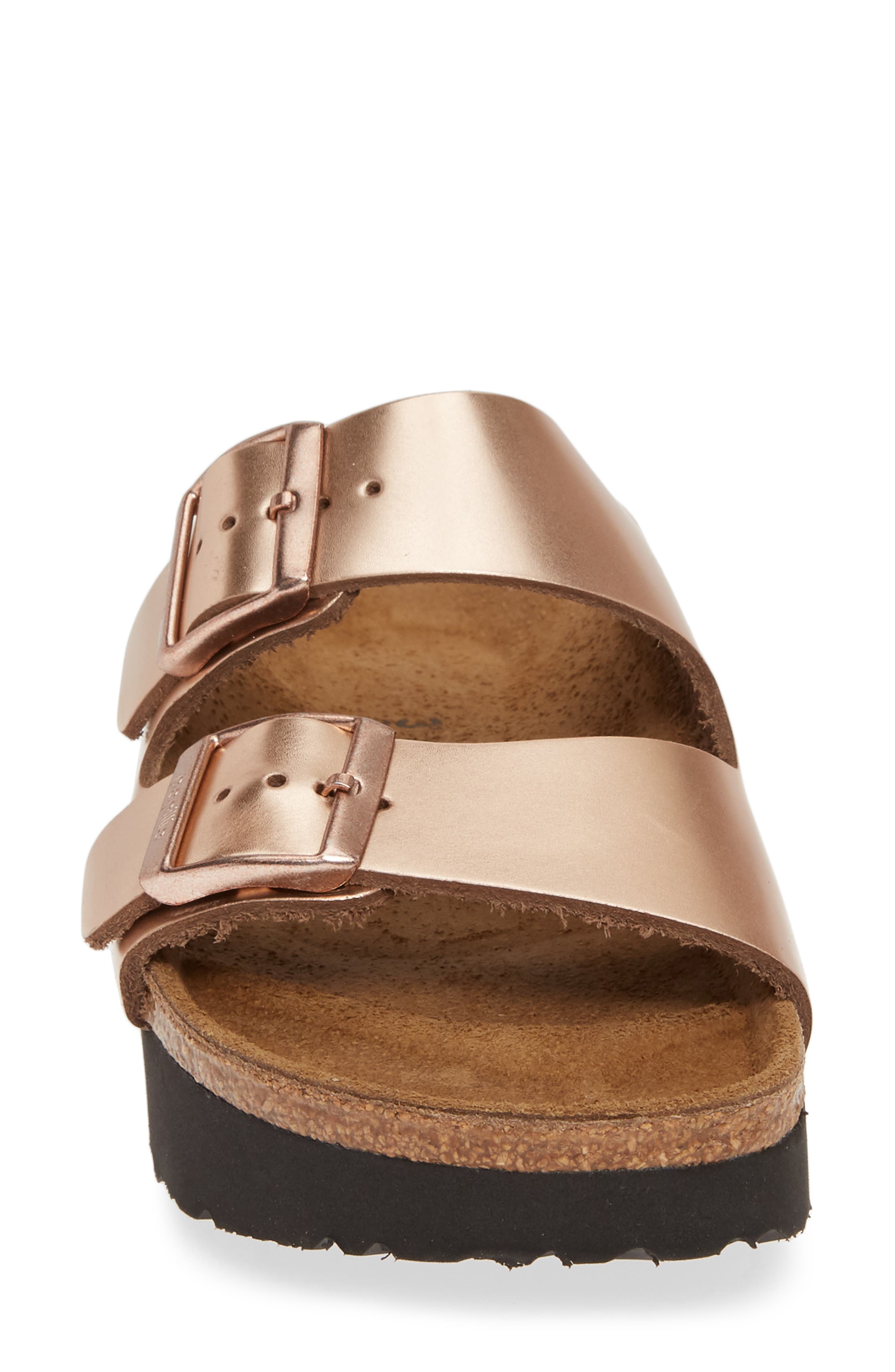Birkenstock Papillio by Birkenstock Arizona Platform Sandal, Alternate, color, Metallic Copper Leather