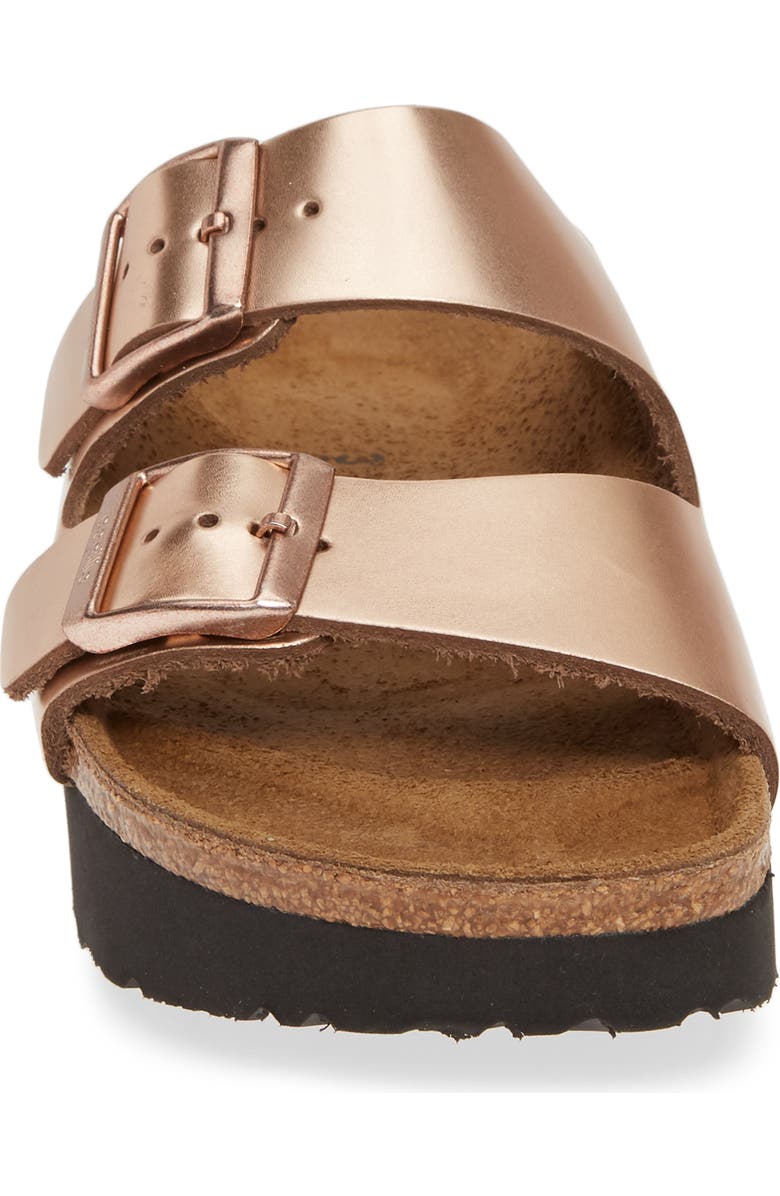 Birkenstock Papillio by Birkenstock Arizona Platform Sandal, Alternate, color, Metallic Copper Leather