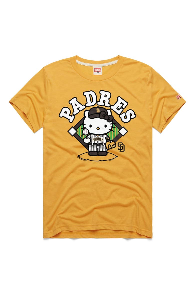 Unisex Homage  Gold San Diego Padres Hello Kitty Tri-Blend T-Shirt, Main, color, Gold