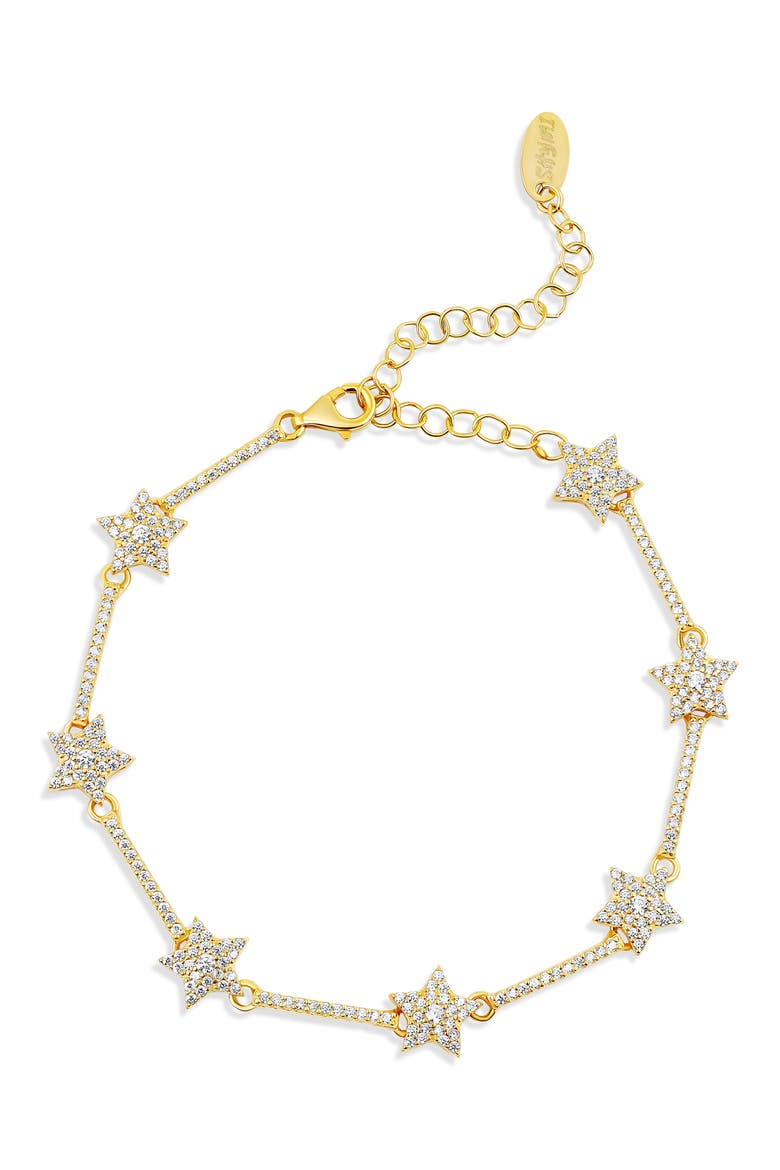 Pavé Star Station Tennis Bracelet, Main, color, GOLD