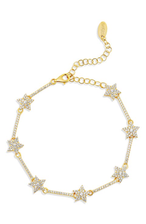 Pavé Star Station Tennis Bracelet