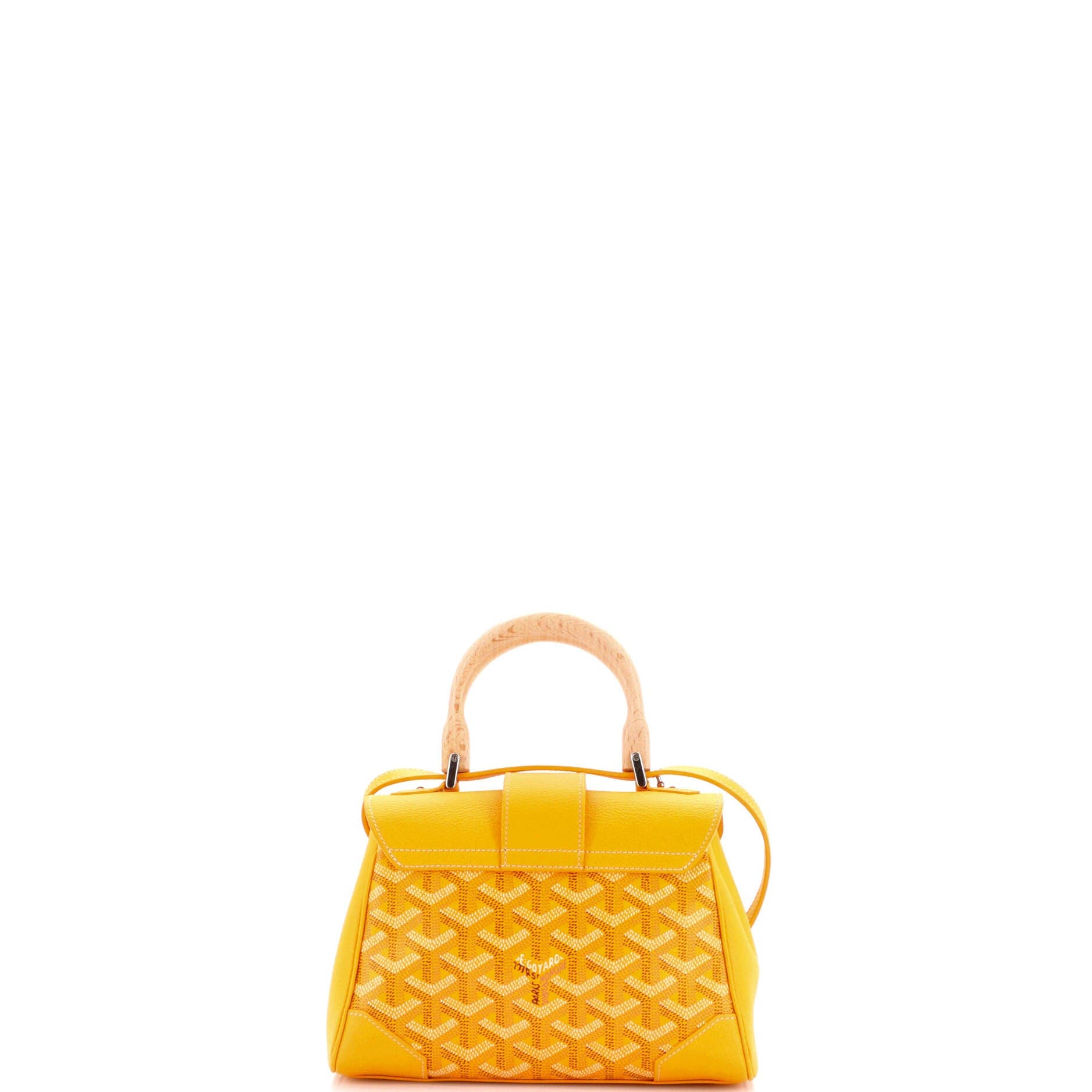 Pre-Owned Goyard Saigon Top Handle Bag Coated Canvas with Leather Mini, Alternate, color, Orange