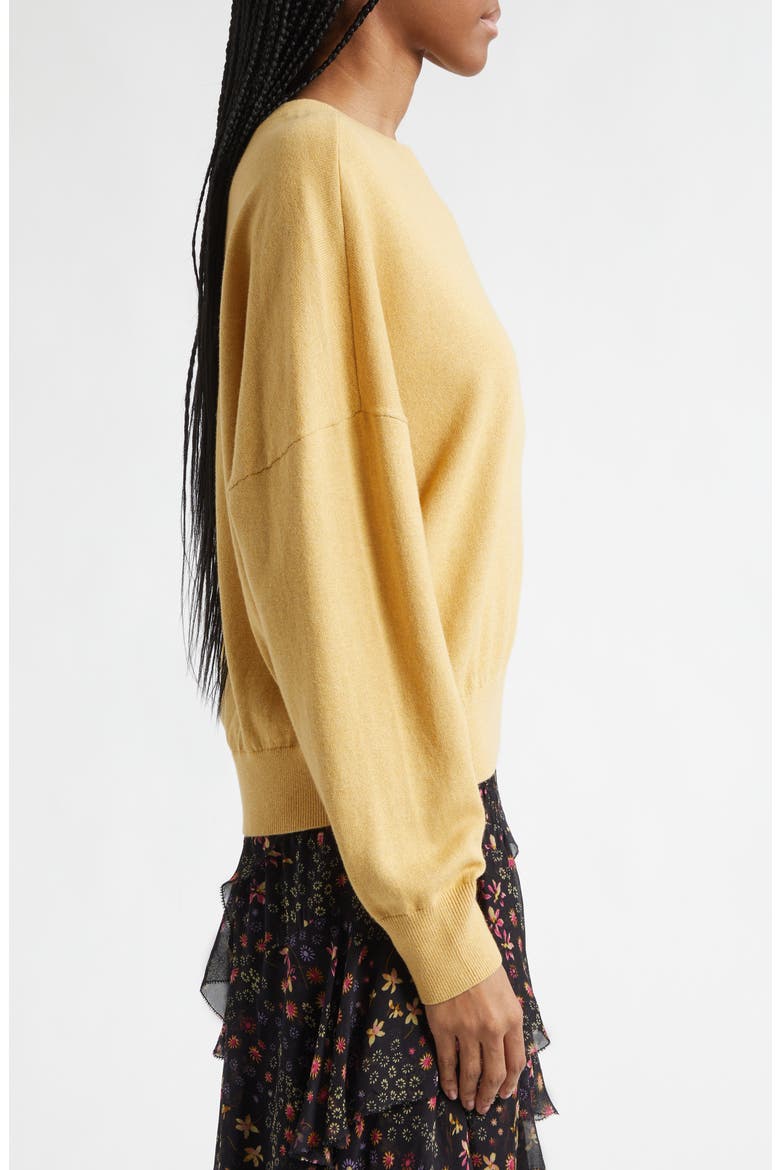 Marisans Logo Cotton & Wool Sweater, Alternate, color, MUSTARD