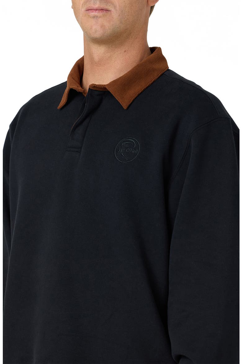OG Long Sleeve Fleece Rugby Shirt, Alternate, color, BLACK