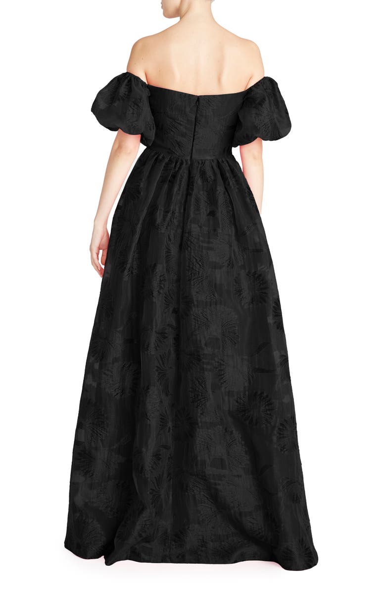 ML Monique Lhuillier Floral Off the Shoulder Organza Ballgown, Alternate, color, 