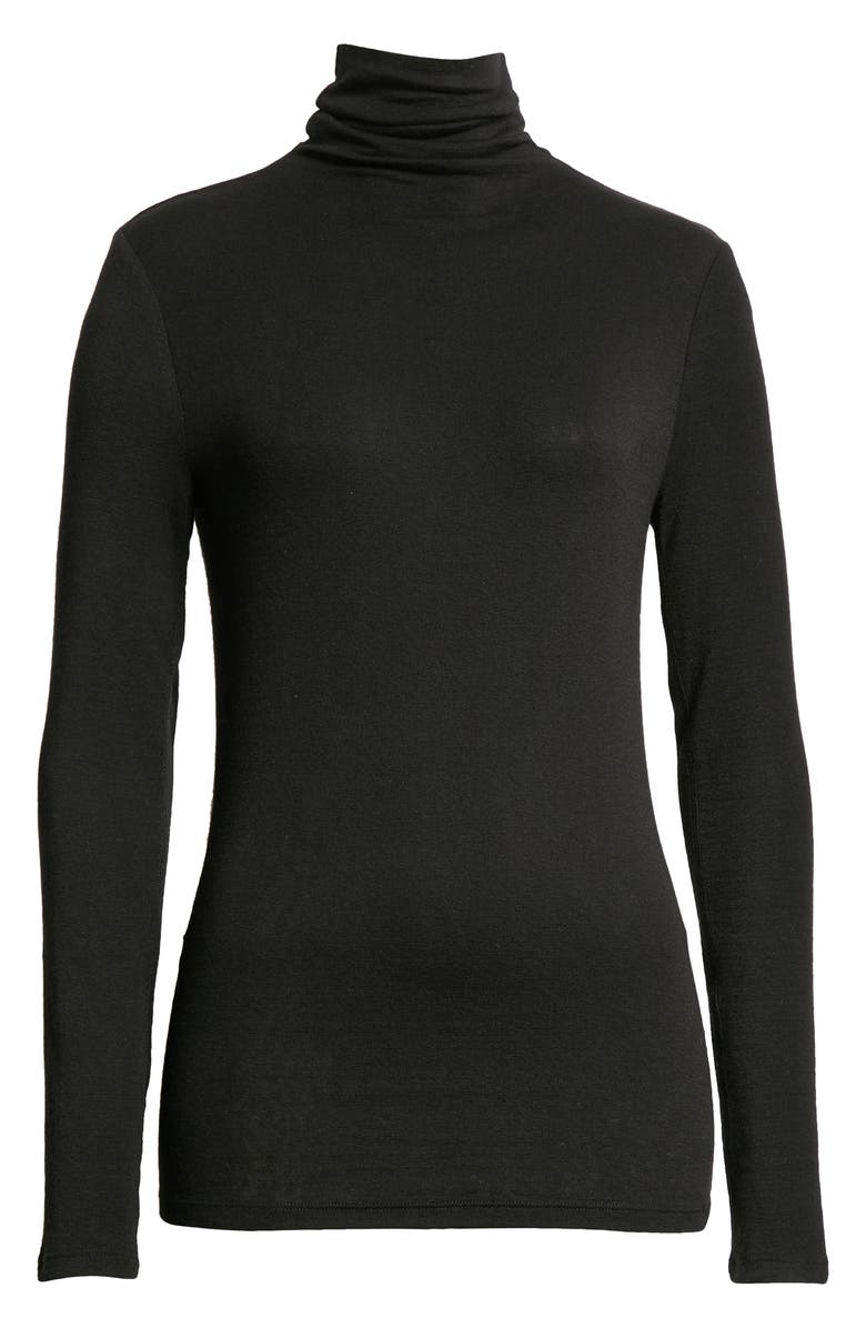 Nordstrom Signature Funnel Neck Knit Top, Alternate, color, Black