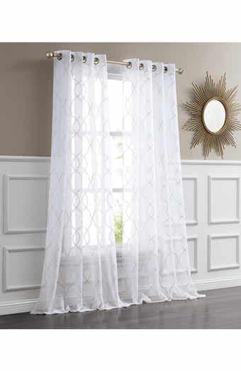 DAINTY HOME Sheer Set of 2 Panel Curtains