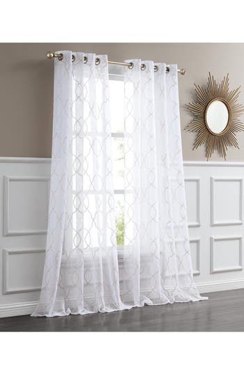 Dainty Home Sheer Set Of 2 Panel Curtains In Champagne
