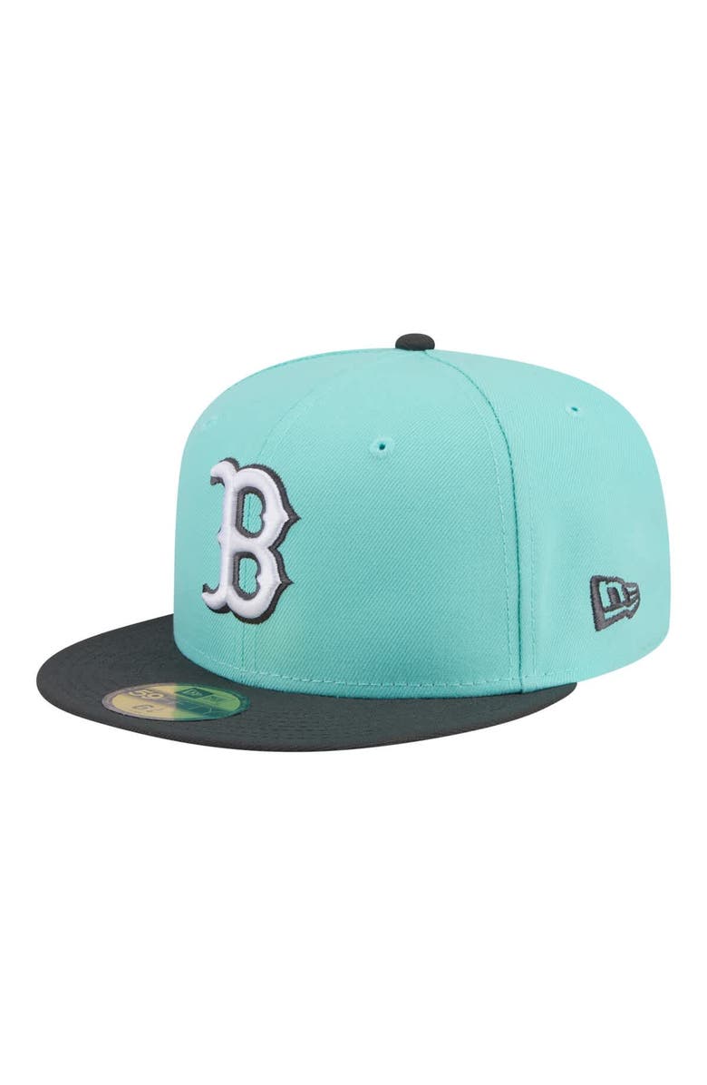New Era Men's New Era Turquoise/Charcoal Boston Red Sox Two-Tone Color Pack 59FIFTY Fitted Hat, Main, color, Turquoise