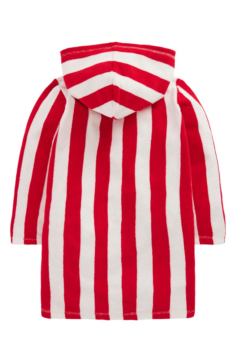 Mini Boden Kids' Stripe Terry Hooded Cover-Up Dress, Alternate, color, Red Stripe