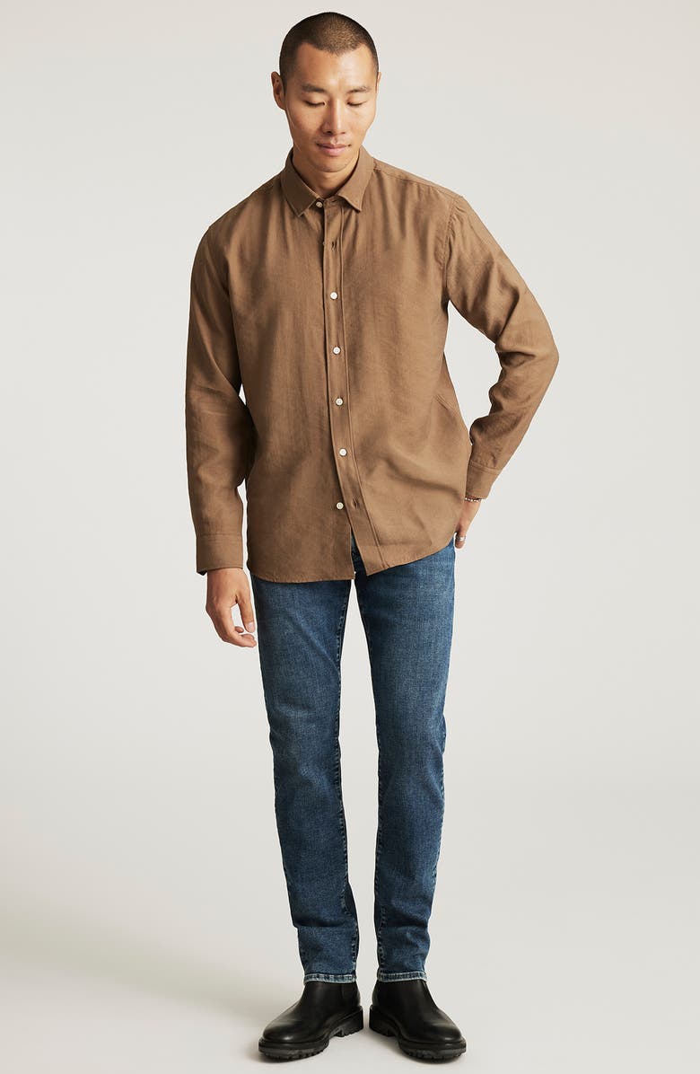 Mavi Jeans Button-Up Shirt, Alternate, color, Shitake