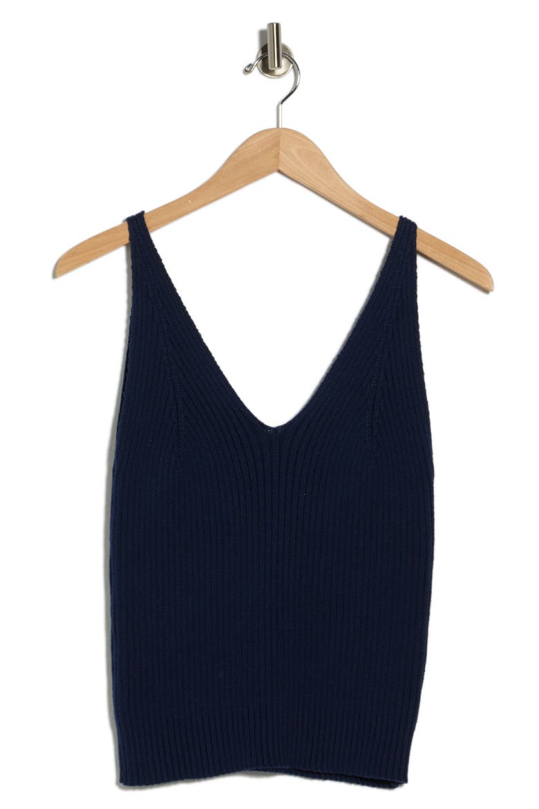 Edith Cotton Sweater Tank, Alternate, color, BLEU MARINE