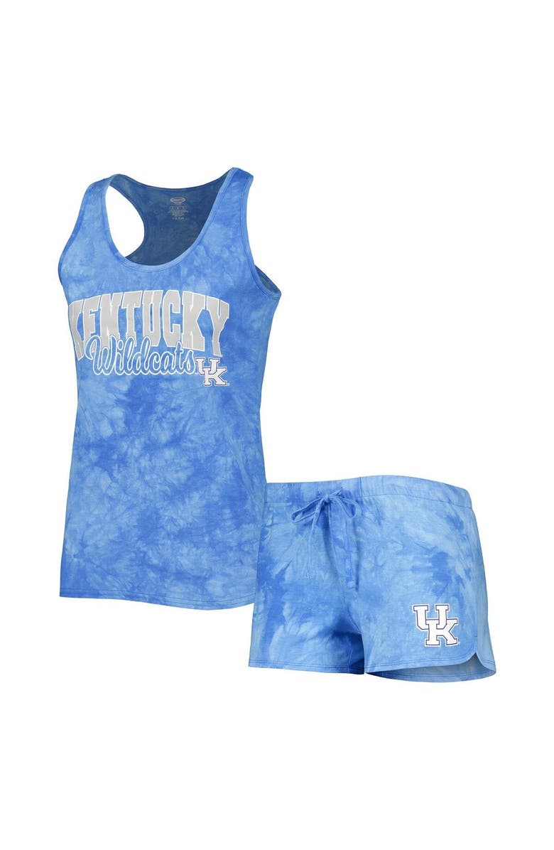 CONCEPTS SPORT Women's Concepts Sport Royal Kentucky Wildcats Billboard Tie-Dye Tank and Shorts Sleep Set, Main, color, 