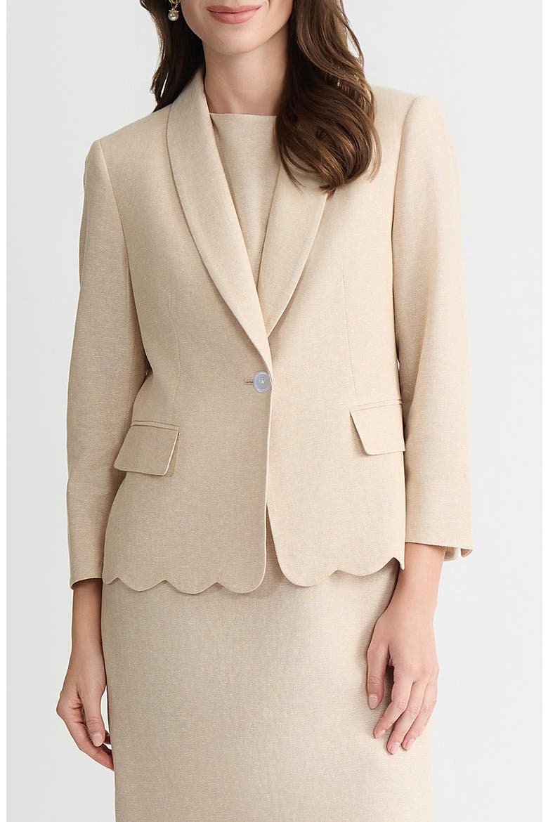 Scallop Hem One-Button Blazer, Main, color, TOSDWT/ VNILAICE