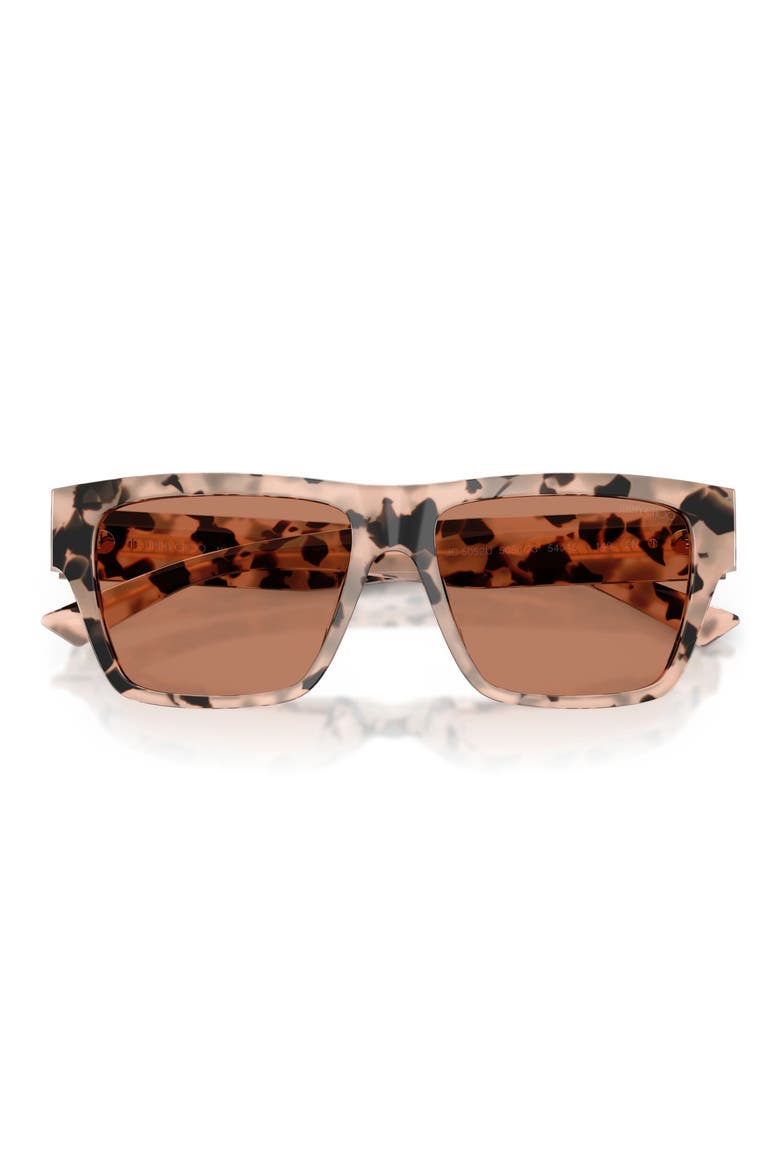 54mm Rectangular Sunglasses, Alternate, color, PINK HAVANA / DARK BROWN