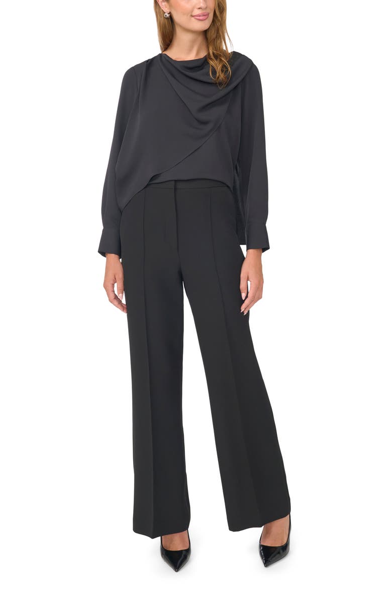Draped Cowl Neck Top, Alternate, color, RICH BLACK