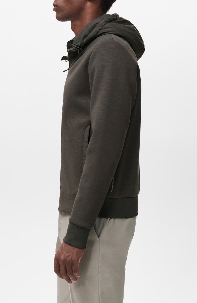 MANGO Regular Fit Thermolite<sup>®</sup> Performance Zip Hoodie, Alternate, color, Medium Brown