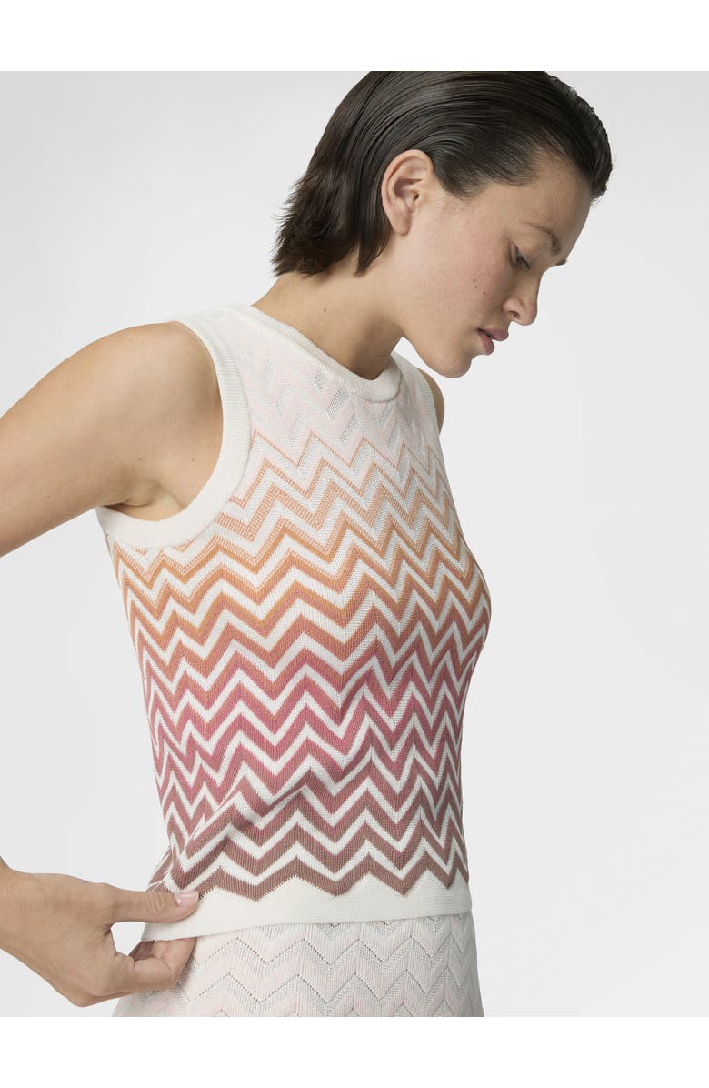 Missoni Chevron Dégradé Cotton And Viscose Sleeveless Top, Alternate, color, Green& Brown
