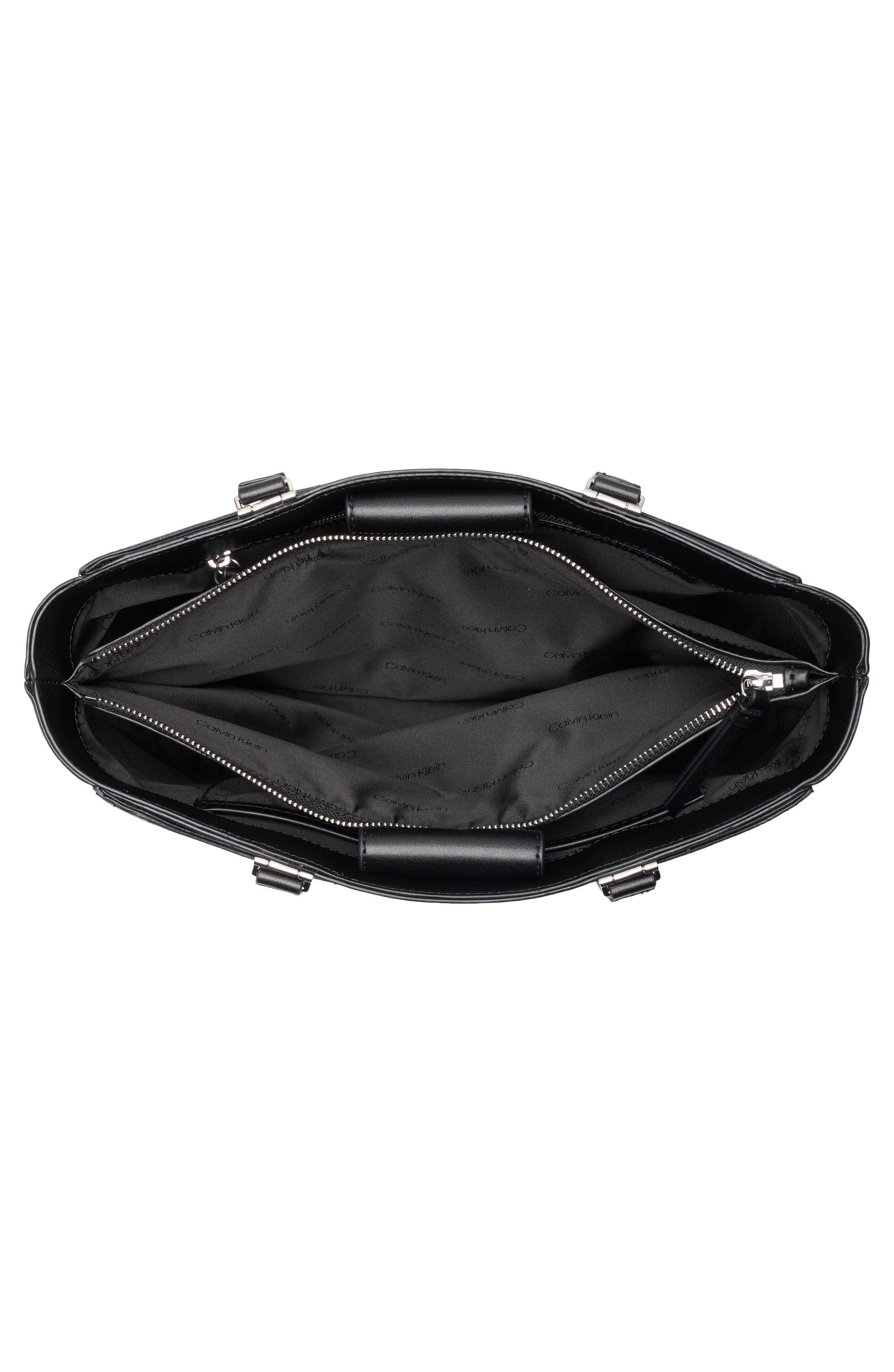 Calvin Klein Akari Tote Bag, Alternate, color, Black/ Silver