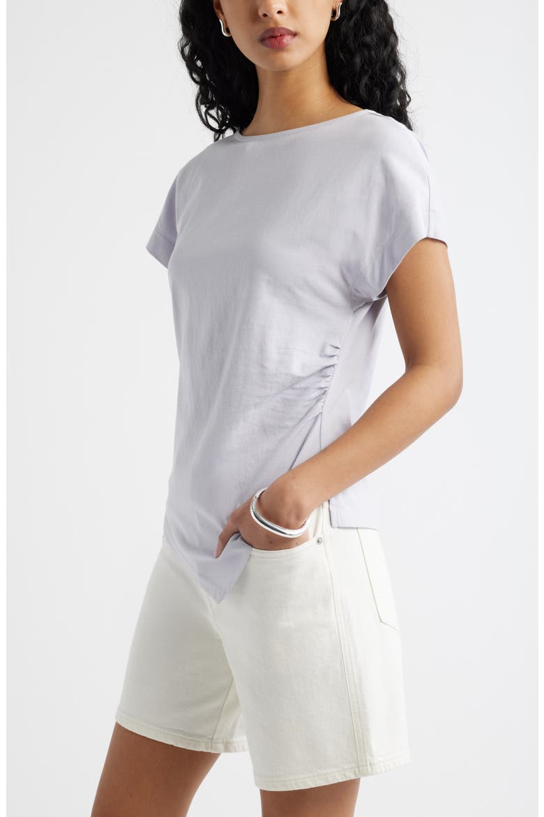 Asymmetric Cotton T-Shirt, Alternate, color, PURPLE EVENING