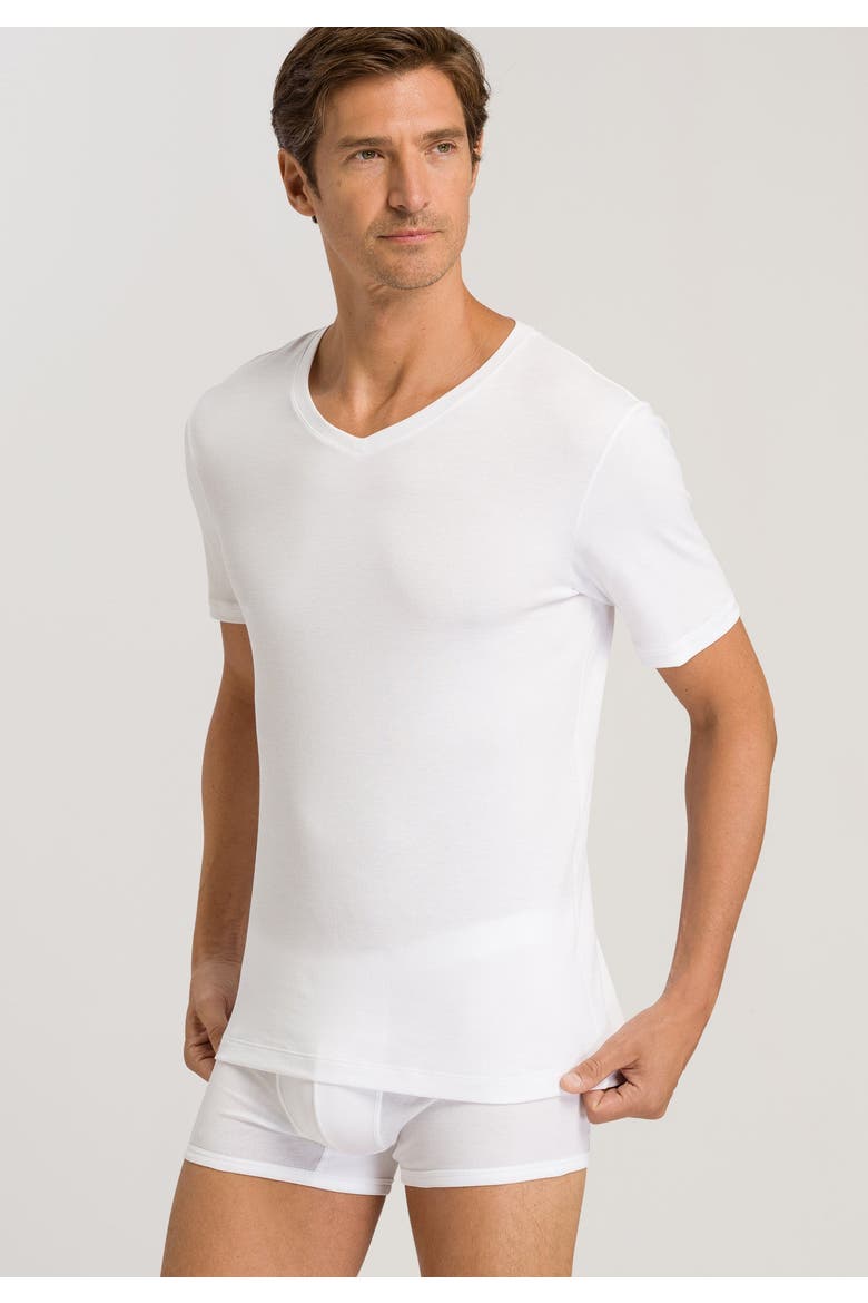 Sea Island Cotton Cotton V-Neck T-Shirt, Alternate, color, White