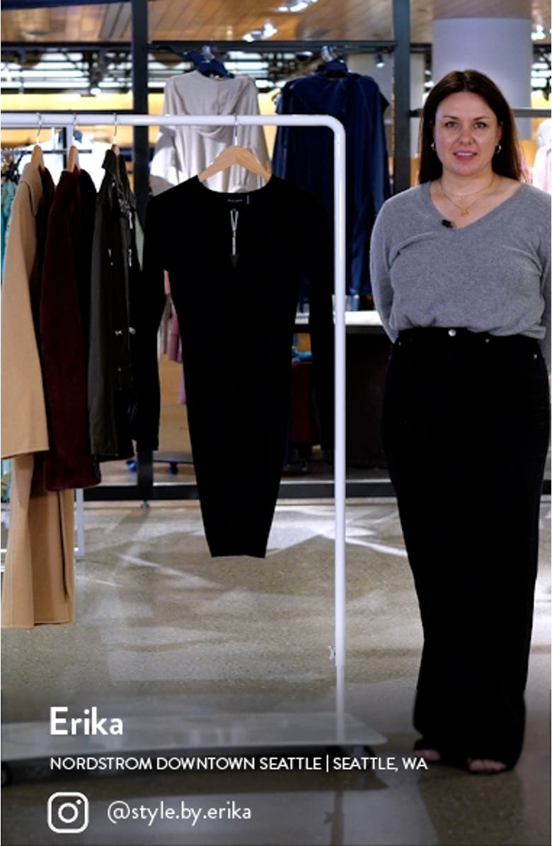 Anna Gathered Long Sleeve Body-Con Dress, sales video thumbnail