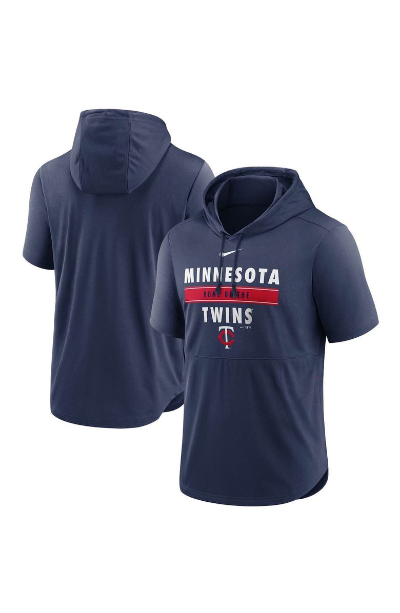 Nike Men's Nike Navy Minnesota Twins Home Team Short Sleeve Hoodie Top, Main, color, 