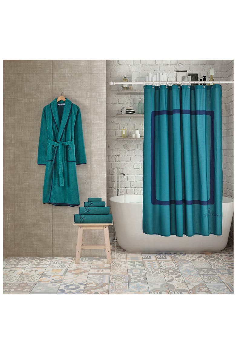 Contrast Frame Shower Curtain, Alternate, color, DEEP JUNGLE