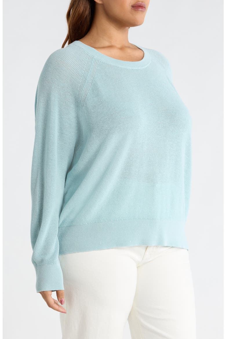 Organic Linen & Cotton Blend Crewneck Sweater, Alternate, color, BREEZE