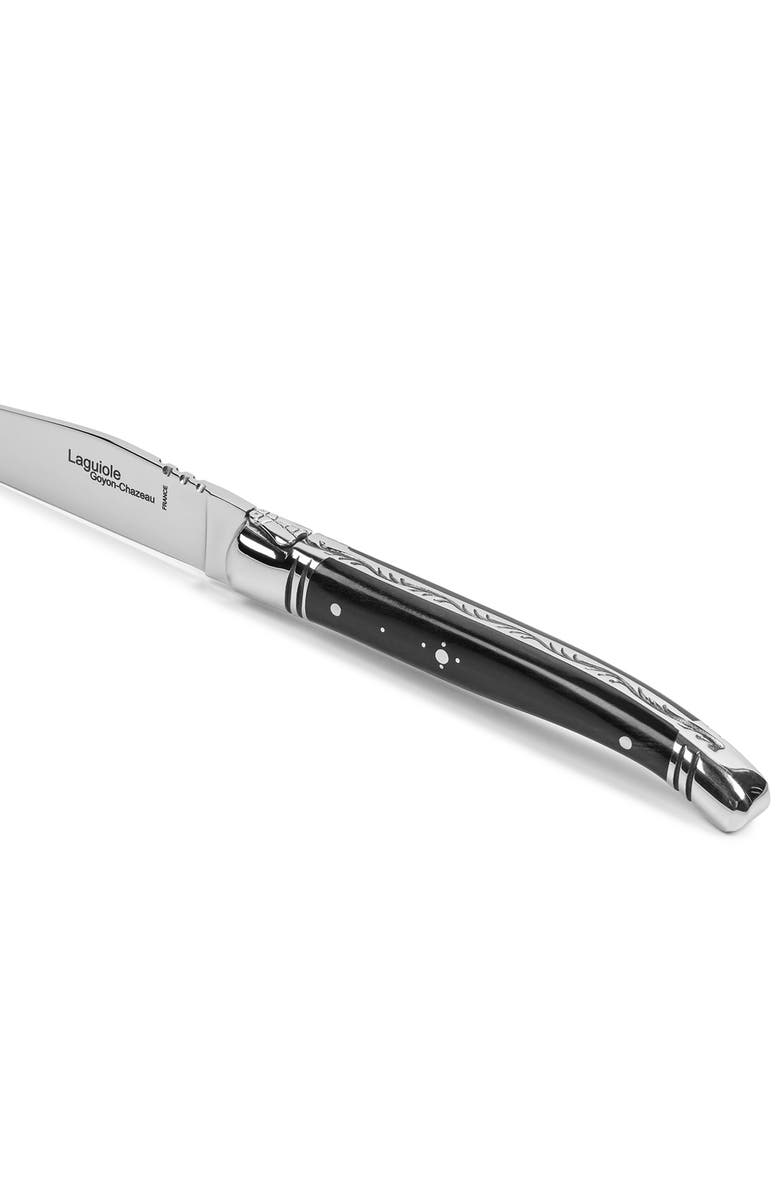 Goyon-Chazeau Set of 4 Laguiole Steak Knives, Alternate, color, Black