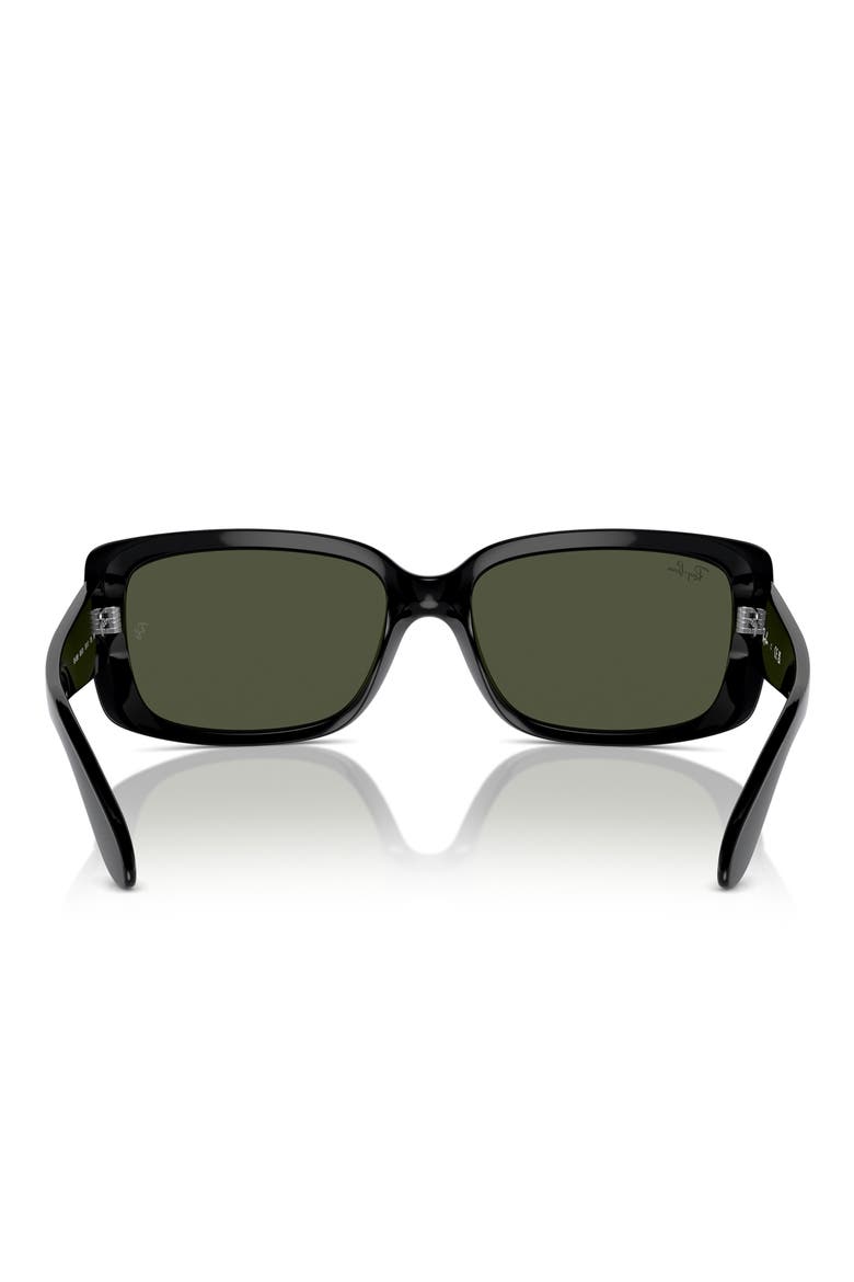 58mm Rectangular Sunglasses, Alternate, color, BLACK