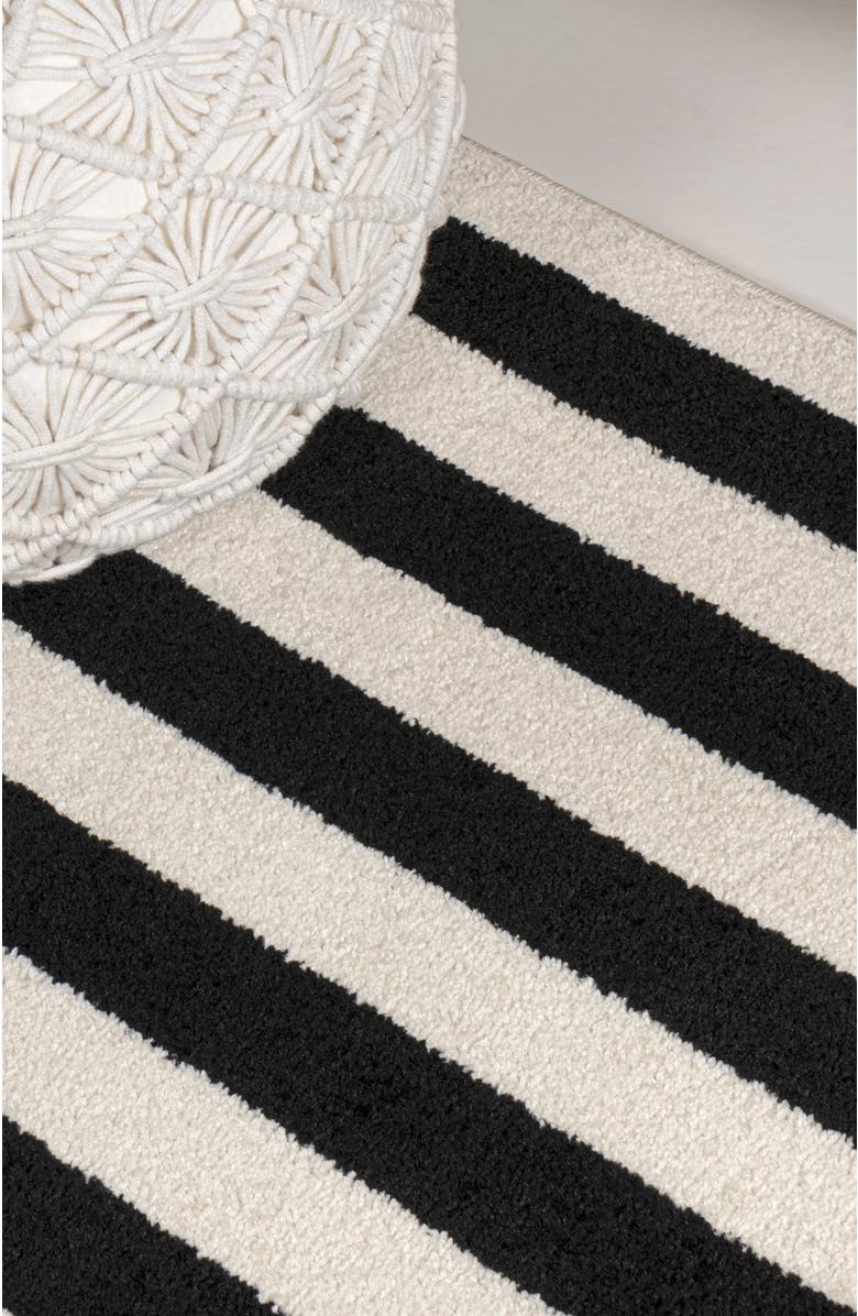 JONATHAN Y Bandol Modern Classic Mitre Stripe Area Rug, Alternate, color, Black/Ivory