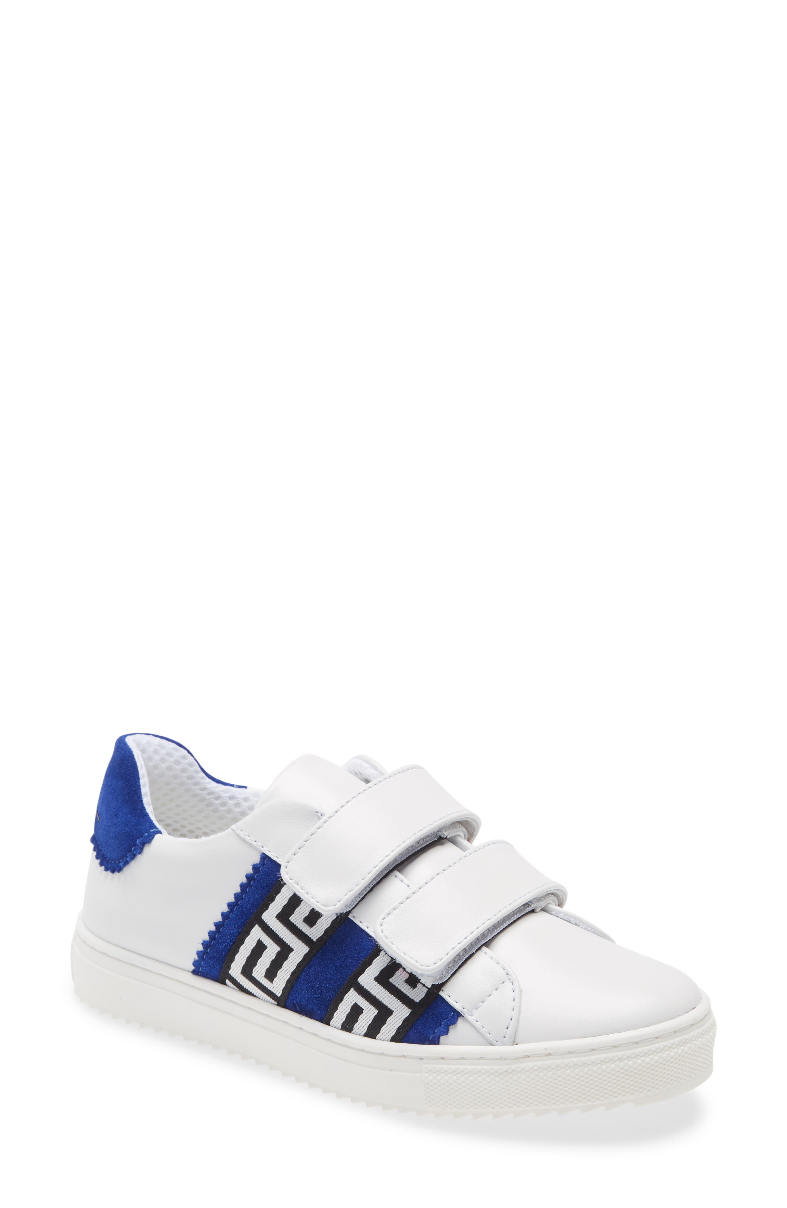 Logo Sneaker, Main, color, WHITE/ BLUE/ GOLD