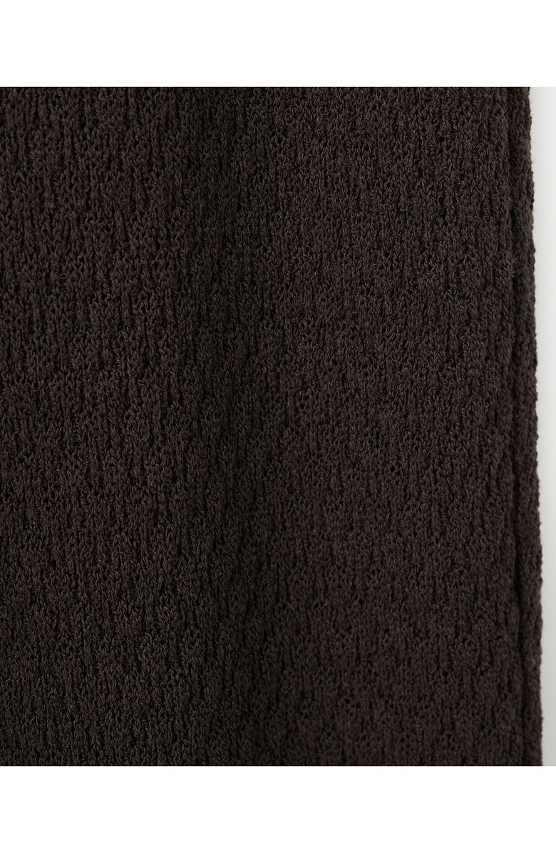 MANGO Nati Textured Straight Leg Pants, Alternate, color, Brown
