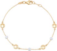 Frankie & Zoe Bead & Cultured Freshwater Pearl Station Bracelet