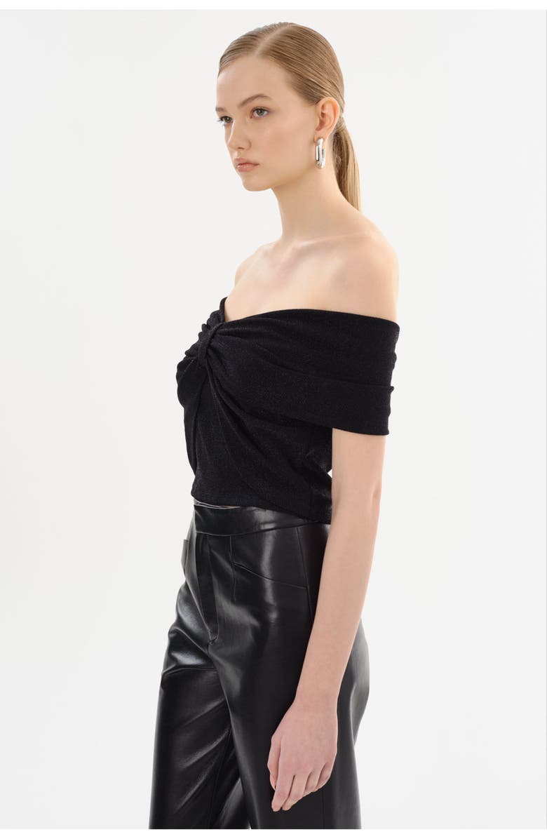 LAMARQUE Camelia | Lurex Knit Top, Alternate, color, Black