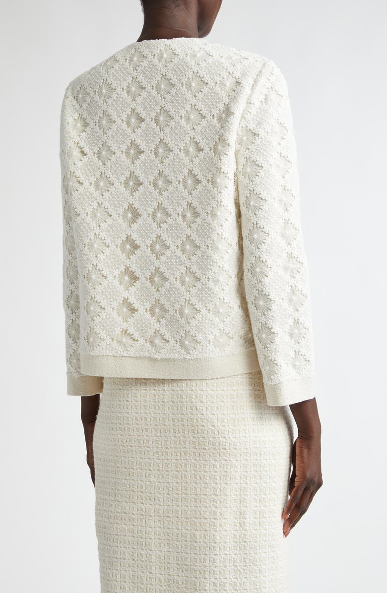 St. John Collection Mixed Media Guipure Lace Jacket, Alternate, color, 