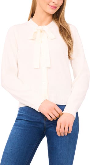 CeCe Tie Neck Cardigan | Nordstrom