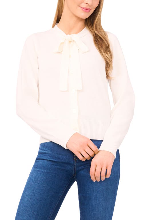 Cece Regular Fit Wool-blend Cardigan In White