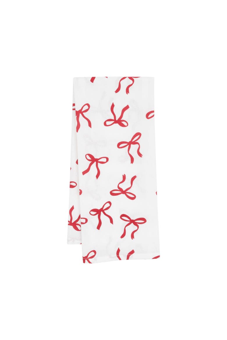 Holiday Festive Bows and Ribbons Christmas Towel, Main, color, Red