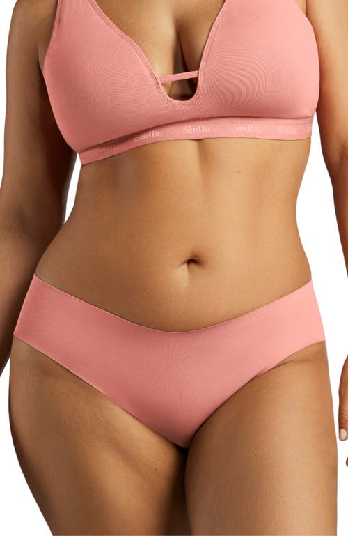 Siella Organic Cotton No-show Bikini In Terracotta